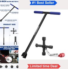 Water Meter Key 28 Inch Heavy Duty Steel Shut Off Valve T Handle Non Slip Grip