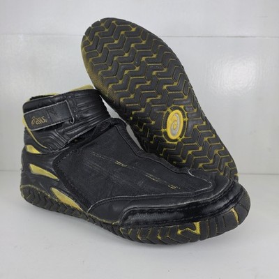 ASICS 54 Wrestling Shoes Mens Fit Sz 9 VTG 2000s Rulons Rare Black Yellow Kolats