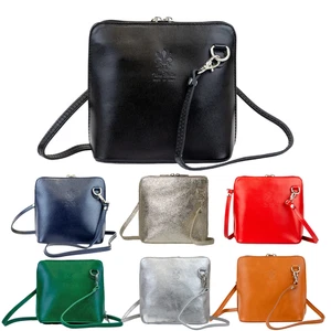 Ladies Vera Pelle Crossbody Bag Genuine Italian Leather Shoulder Handbag