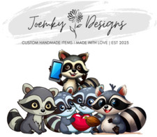 Cartoon Racoon Forest Animal Sticker Sheet 4 Designs 3"x3" Assorted 5"x5"