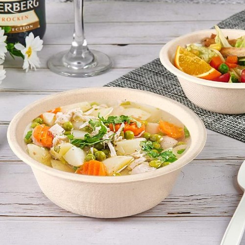 30pcs 500ml Party Small Bowls Disposable Salad Catering Eco Biodegradable - Picture 4 of 11