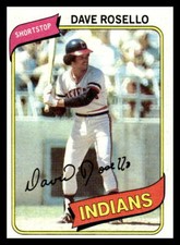 1980 Topps #122 Dave Rosello   Cleveland Indians  DP Baseball VG