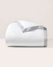 Ralph Lauren 624TC Organic Cotton Sateen Border Full/Queen Duvet Cover Platinum