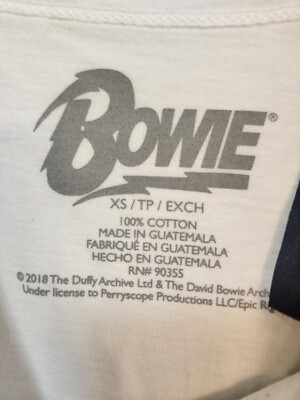 American Eagle Outfitters Unisex David Bowie White T-shirt Size XS