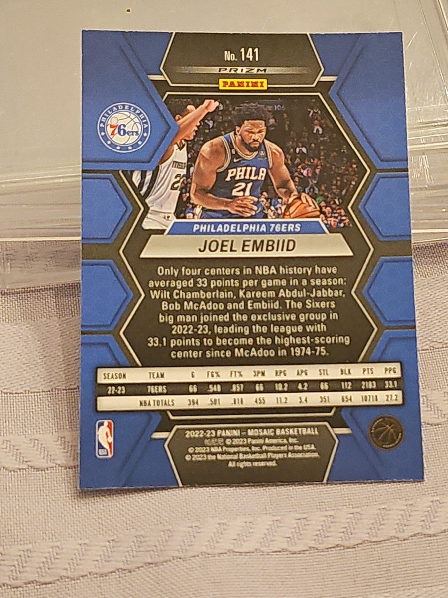 2022-23 Panini RECON JOEL EMBIID 5シリ　ラスト 2023-24 Panini Mosaic Joel Embiid #20 Jam Masters