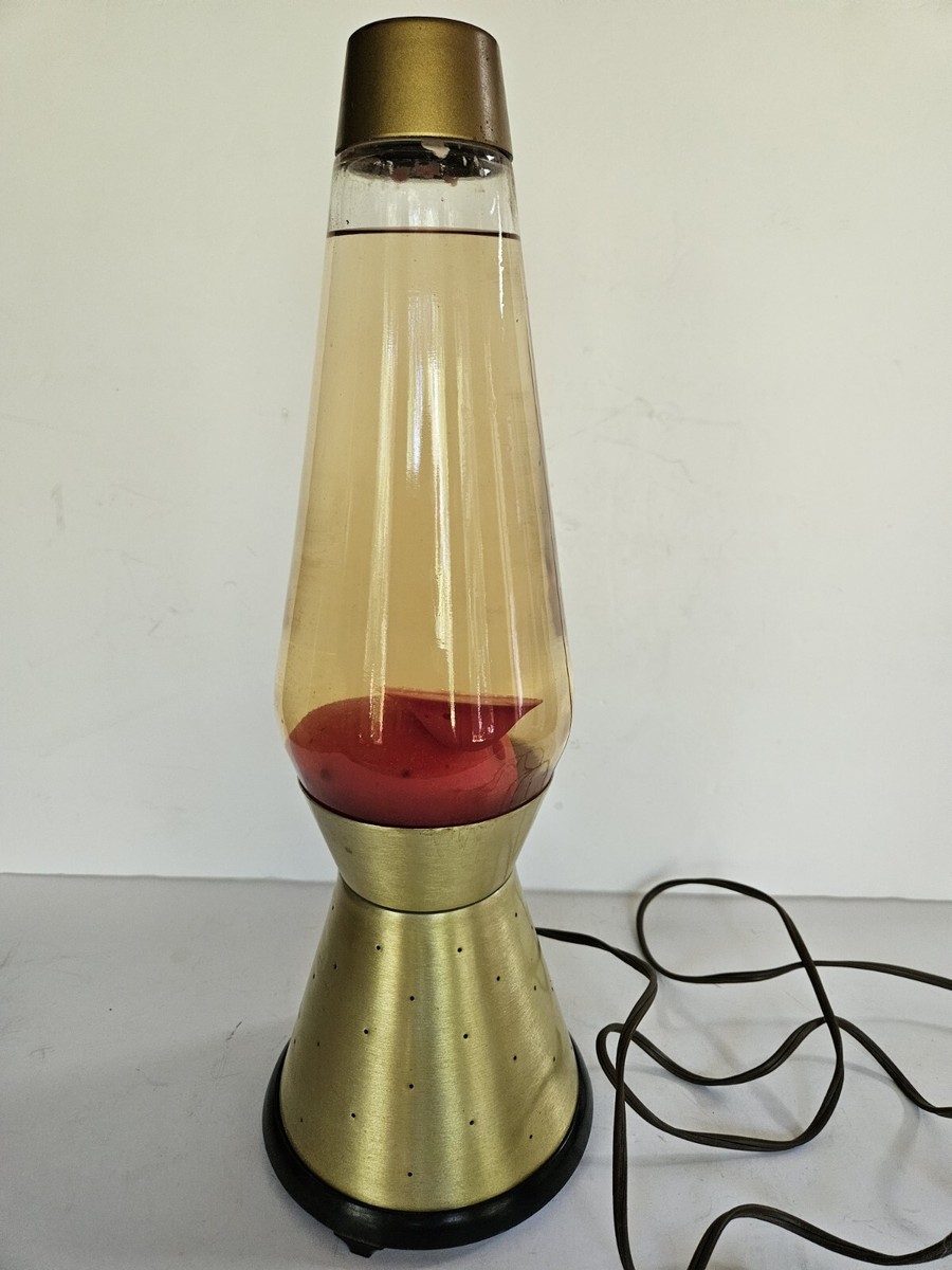Vintage Star Lite Light Lava Lamp Red Lava Gold Cap Light Vintage Star Lite Light Lava Lamp Red Lava Gold Cap Light