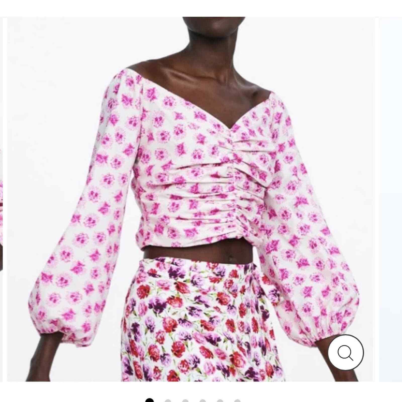 Zara FLORAL CROP TOP Gem