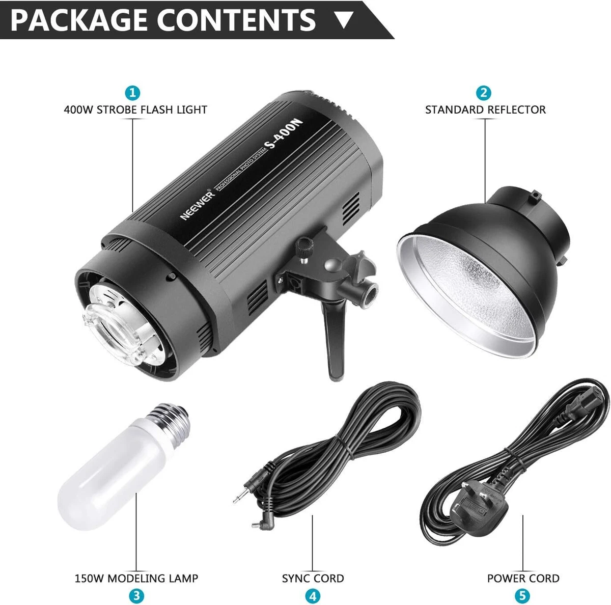 Neewer Professional Studio Flash Strobe Light Moonlight 400W GN.60