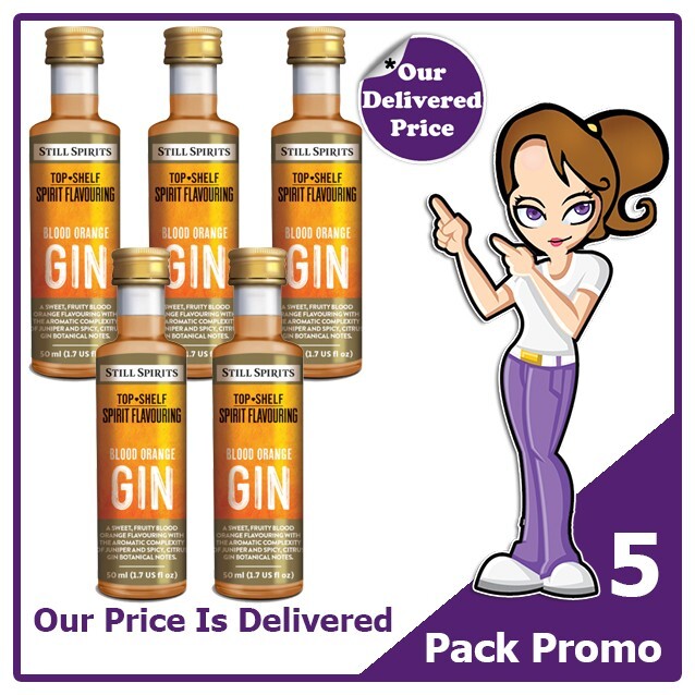 Blood Orange Gin Top Shelf Spirit Essence Flavouring x 5 Pack By Still Spirits