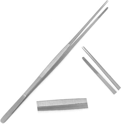 (Huge Jumbo Aquarium Aqua Tweezers) Thumb Dressing Forceps Serrated 24'' Long