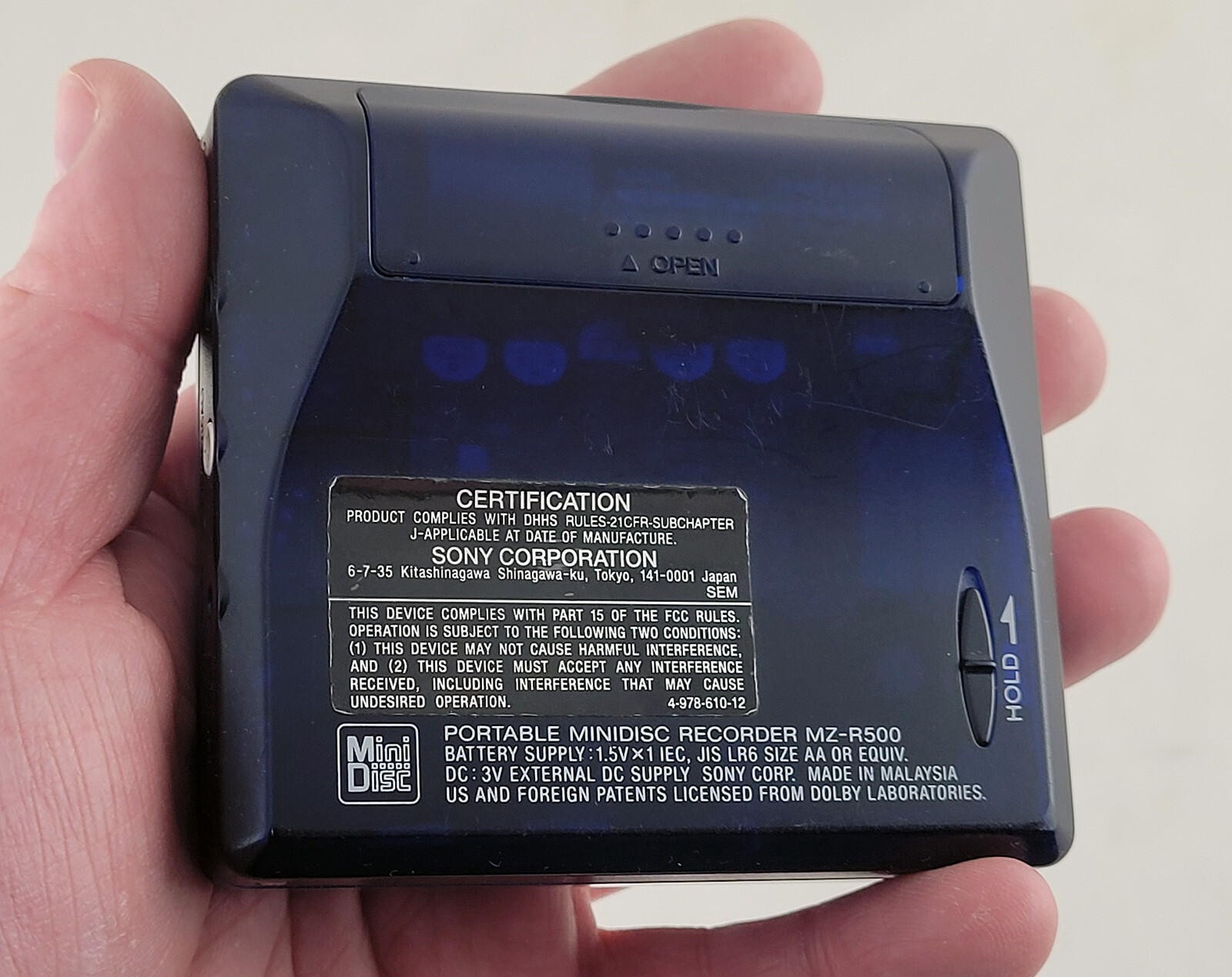 Sony MZR500 MD MiniDisc Recording Walkman Player Recorder Mini Blue **WORKING** eBay