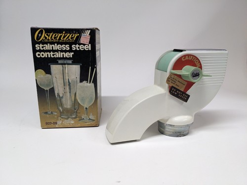 Vintage Osterizer Blender Icer Attachment & NIB Stainless Steel Container