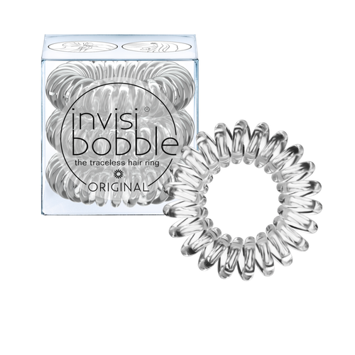 Invisibobble Original Traceless Hair Ties-Crystal Clear Hair Ties Pack of 3