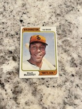 1974 TOPPS WILLIE MCCOVEY #250 WASHINGTON VARIATION CARD EX
