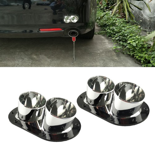 2 PIEZAS ABS Tubo de escape falso Decoración Parachoques trasero Automóvil Parte de protección anticolisión - Imagen 11 de 11