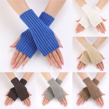 Women Knitted Sleeves Warm Arm Sleeves Fingerless Wristband Half-finger Gloves  