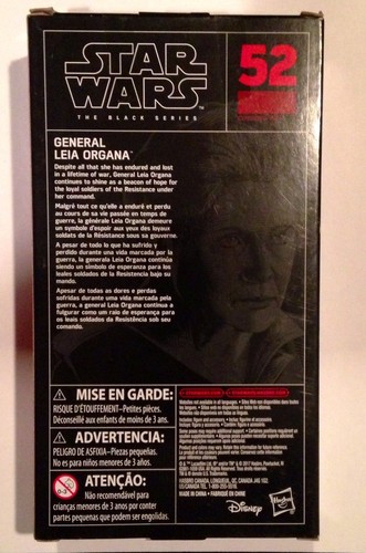 STAR WARS THE BLACK SERIES, GENERAL LEIA ORGANA 52, NEW IN SEALED BOX, MOVIES - Picture 2 of 8