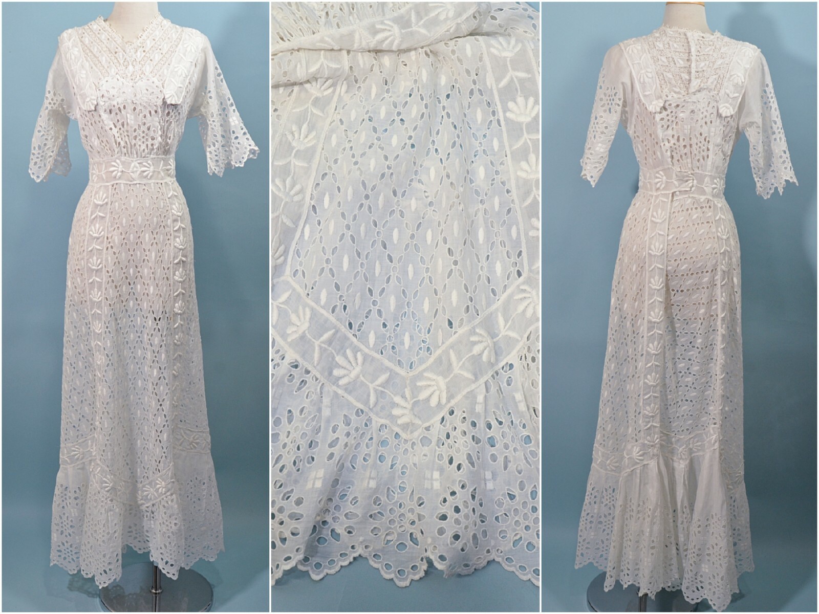 Antique/Vintage Victorian/Edwardian Lace Dress, Cotta… - Gem