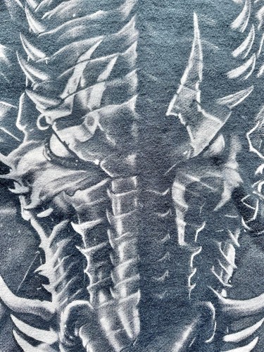 Vintage Liquid Blue All Over Print Dragon Metal Y2K T Shirt Size L Large 2001 - Picture 7 of 9