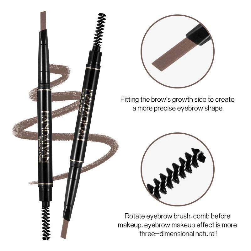 2 IN 1 Wasserfest Zeichnung Augenbrauen Eyeliner Augenbrauen Stift Make-Up, US ∧ - Bild 4 von 4