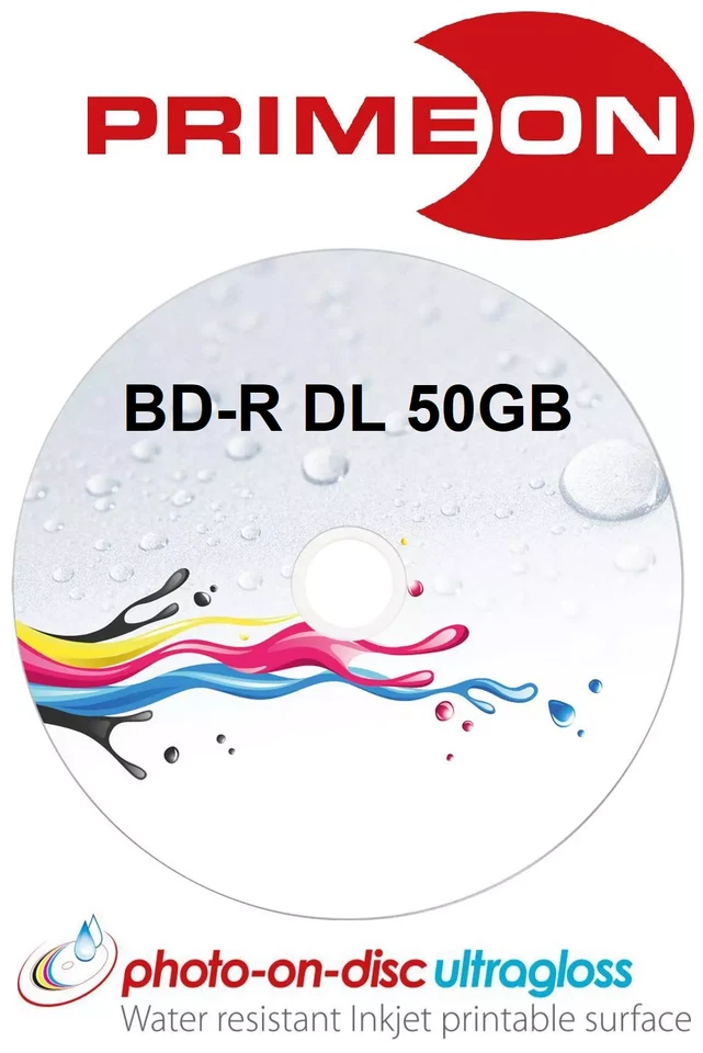 20 PRIMEON BD-R DL 50GB 8x photo ultragloss Printable-glänzend glossy bedruckbar - Bild 2 von 4