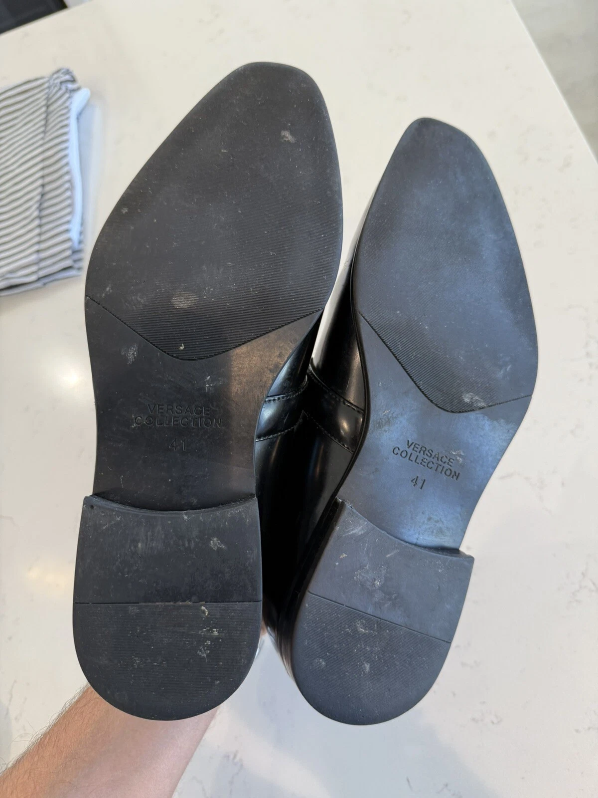 Mocassino Versace Spazzolato in pelle con cinturino testa di medusa