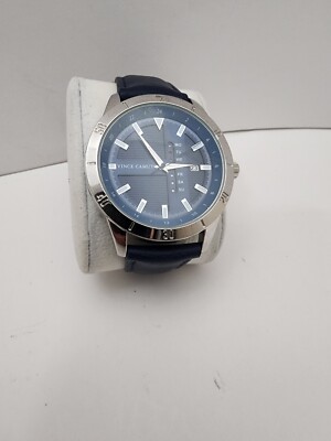 Vince Camuto Multifunction Blue Dial Brown Leather Men's Watch