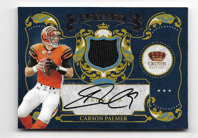 2010 Crown Royale 03/20 Carson Palmer Autograph & Piece of worn Jersey