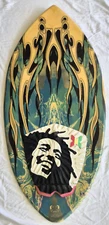 Rare Drew Brophy Surf Art Body Board Skimboard Shark Skimz Bob Marley Footing