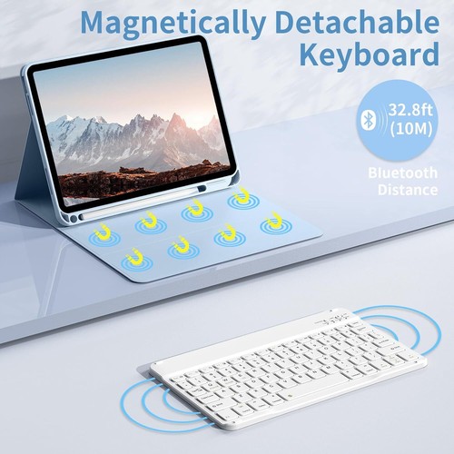 Bluetooth Keyboard For iPad 10th 9th 8th 7th Air 6 5 Case Cover with Pen Holder - Picture 26 of 52