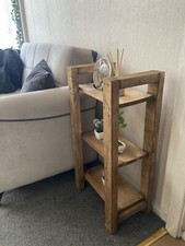 3 Step Wooden Shelf Unit, Handmade Bookcase Storage,  3 Tier Shelving Organiser