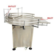 39.3" Round Disk Automatic Bottle Unscrambler Accumulation Table All Stainless