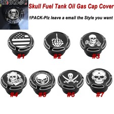 Cubierta de tapa de gasolina de aceite tanque de combustible calavera CNC para Harley Softail Sportster Road Glide
