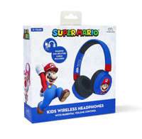 OTL Technologies Kids Bluetooth Wireless Headphones - Nintendo Super Mario Blue