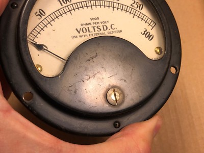 Large Antique Weston DC Volt Meter Measures 0-300 VDC Model 643