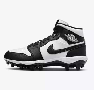 BRAND NEW Jordan 1 Mid TD Black White Panda Football Cleats 11.5 MEN