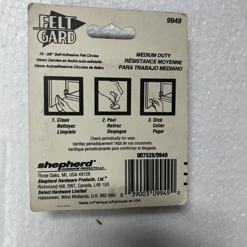 75 Felt Hard Cabinet Door Felt Pads 3/8” Medium Duty Bumpers New Old Stock - Picture 3 of 3