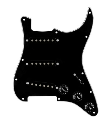 920D Custom Texas Grit Loaded Pickguard for Strat With Black Pickups and Knob...