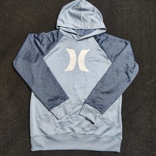 Hurley Boys H20-Dri Hoodie Blue Size XL Hooded Sweatshirt Youth Athletic