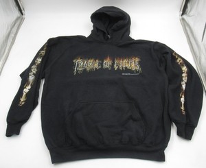 Cradle of Filth Flame Faces Vintage 2000 Band Hoodie Men's XL Black Metal