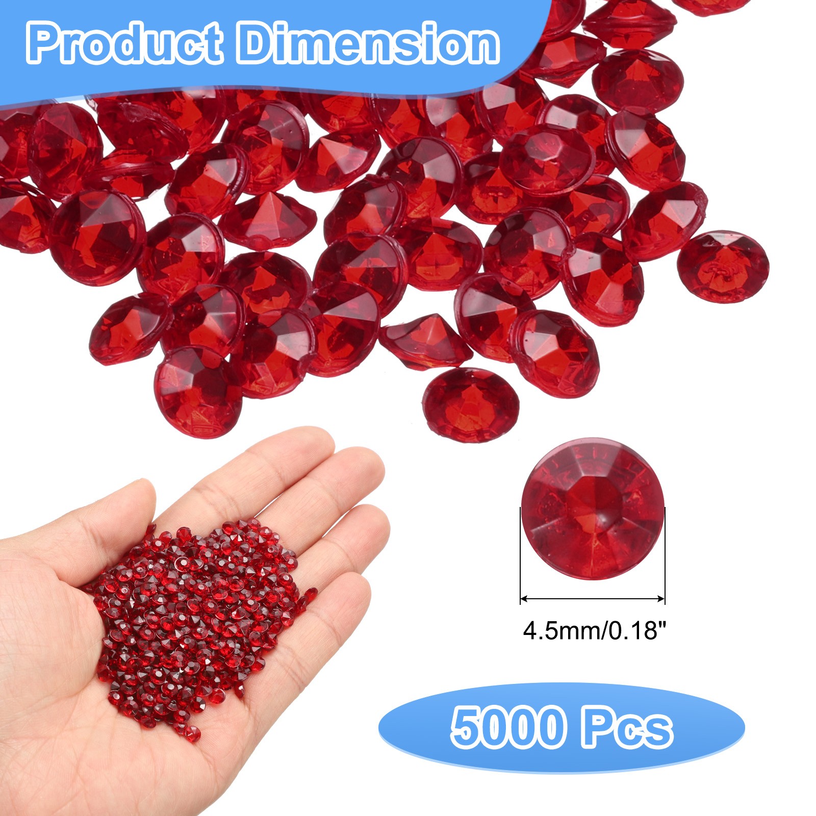 5000Pcs Wedding Table Scatter Confetti for Crafts (Dark Red, 4.5mm)
