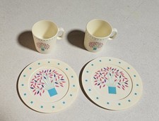 vintage Chilton Globe Toys plastic cups, saucer  plate childs mini play set