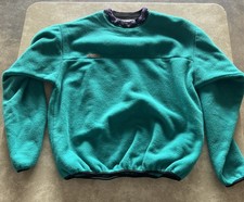 Vintage Columbia 90's Teal Fleece Jacket Mens L Pullover Made in USA
