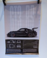 Porsche 911 GT3 RS Canvas Wall Art 45x30cm Car Poster Print Black Supercar New 
