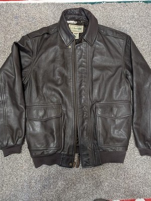 Vintage LL Bean Ziegenleder Lederjacke Bomber Flight 90 Gr. Large Tall