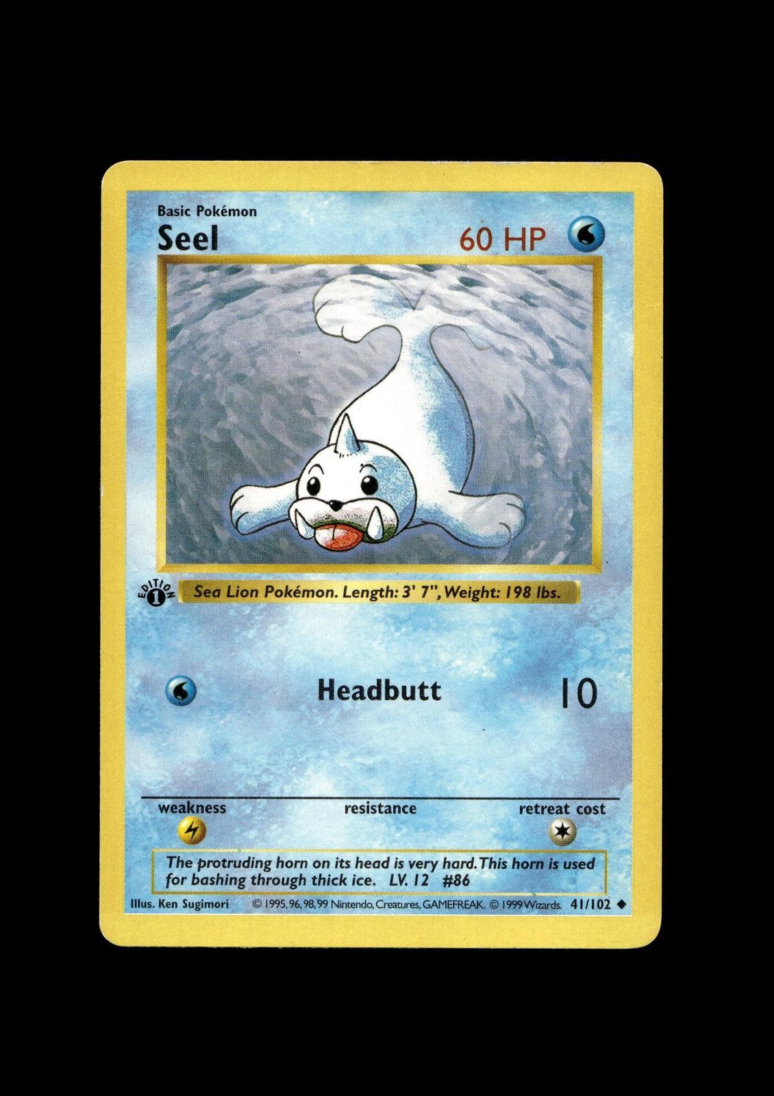 Base Set (Shadowless) #041/102 Seel Moderate Play 1st Edition