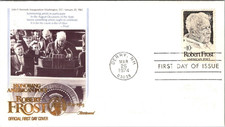 POET ROBERT FROST 1974 SPECIAL FLEETWOOD CACHET FDC JFK KENNEDY INAUGURAL UNADD