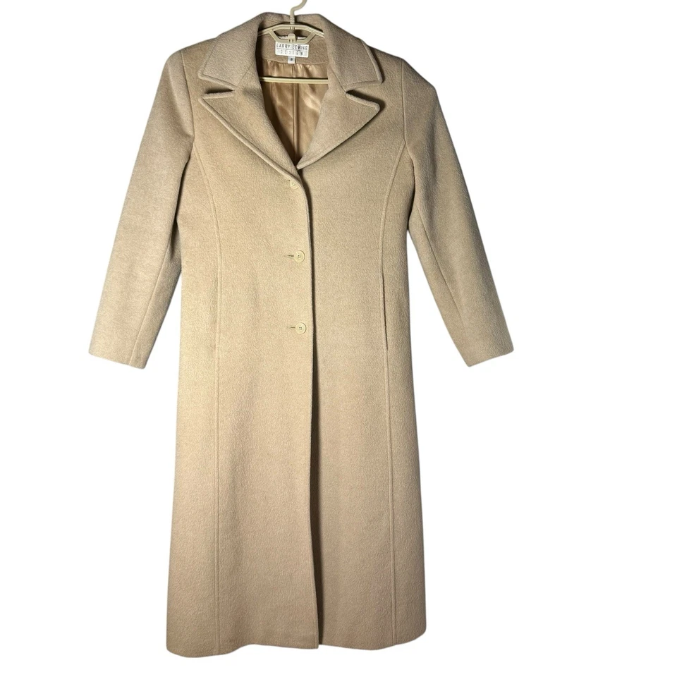 Larry Levine 100% Camel Hair Coat Women’s 8 Long Tan Quiet Luxury Old Money VTG - Image 2 of 4