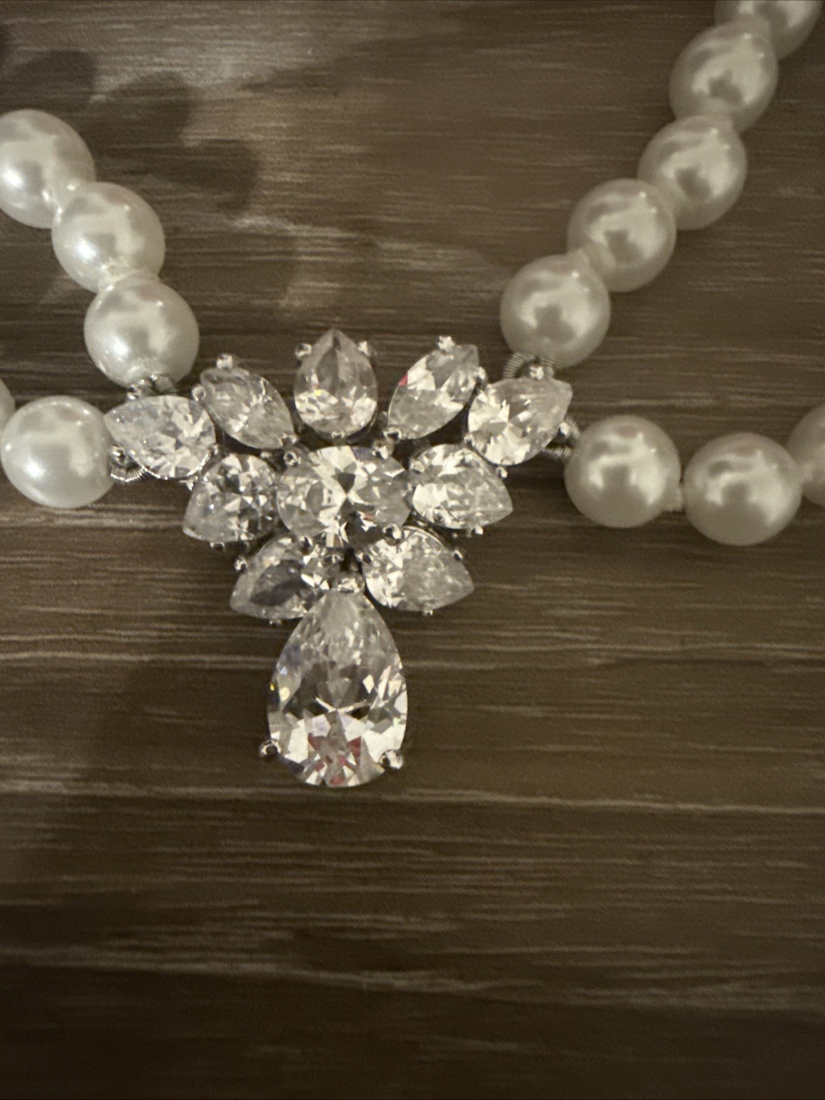 Sterling Silver Double Stranded Simulated Pearl N… - image 4