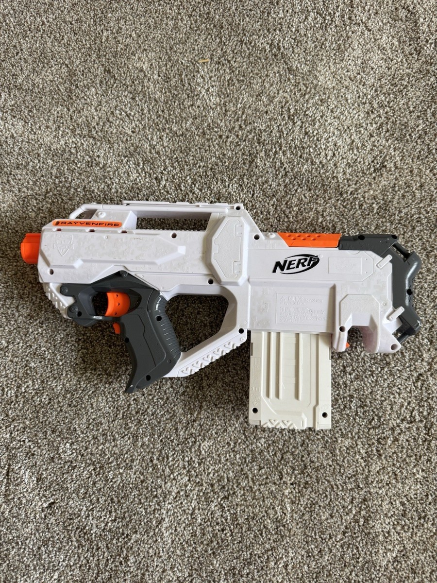 【貴重】NERF レイブンファイア Nerf Rayvenfire Rapid-Fire Dart Blaster Elite Ravenfire White